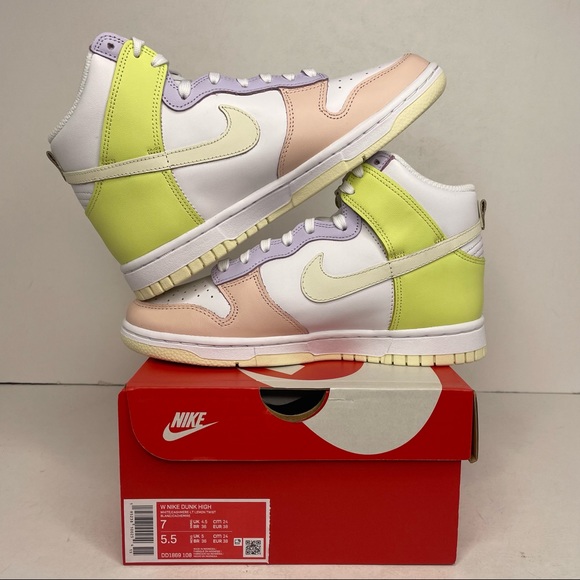 Nike Dunk High WMNS “Cashmere/Lemon Twist” NEW 2021 - Picture 3 of 4